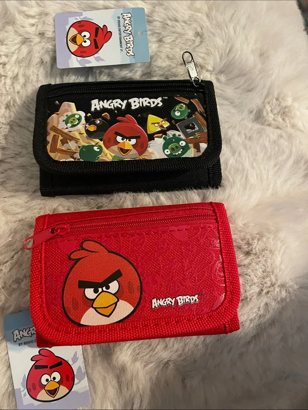 Vintage Rovio Angry Birds Trifold Nylon Wallets - Lot of 2